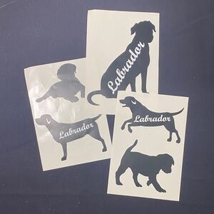 Labrador Silhouette Wall Decal Set - Black Vinyl